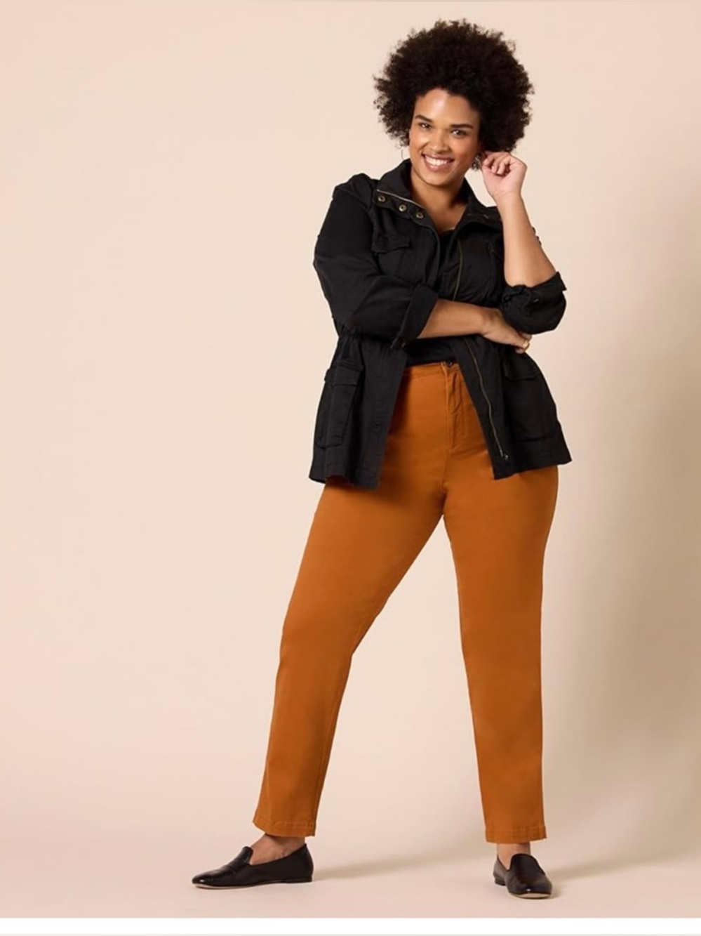 Amazon Essentials High-Rise Straight-Leg Jeans in Rust